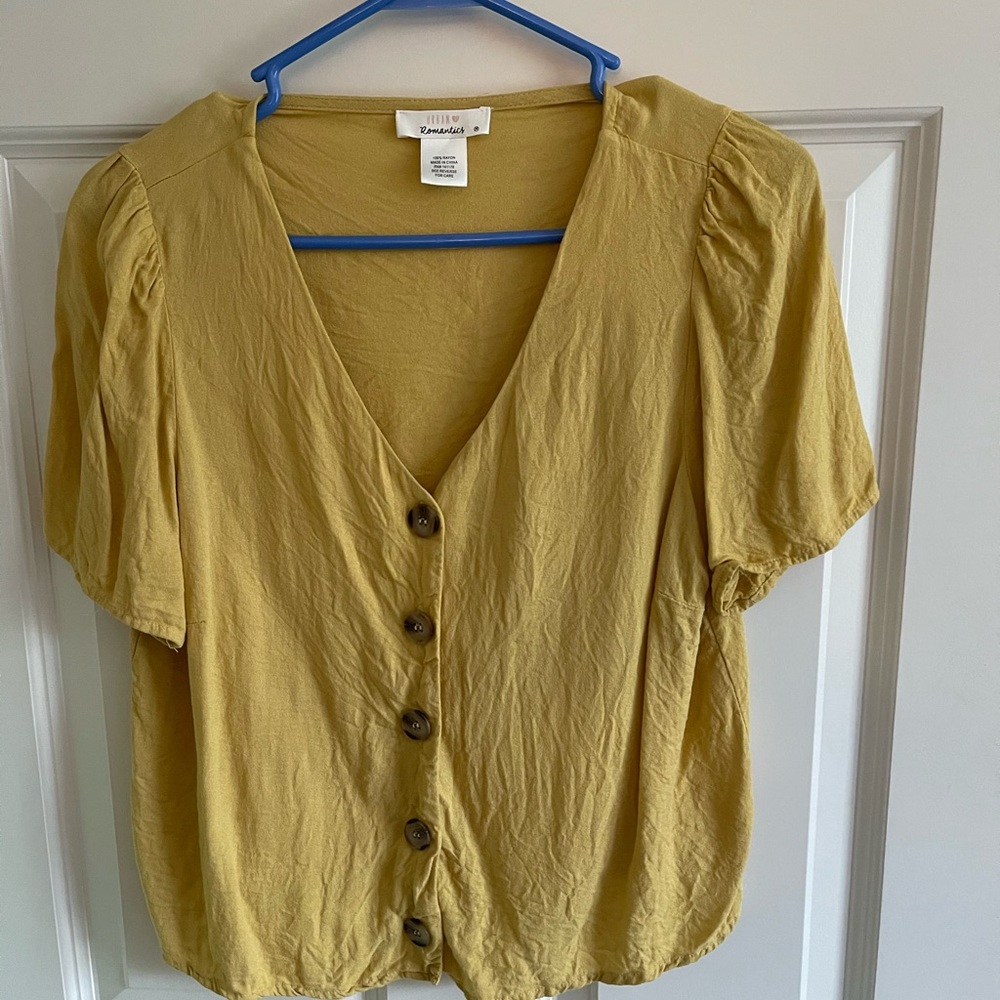 Yellow button shirt
